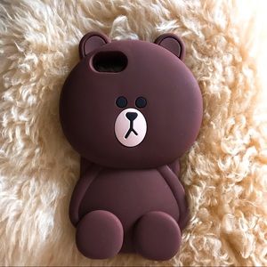 🐻Cute AF Line Brown Bear iPhone 6/6s plus case🐻